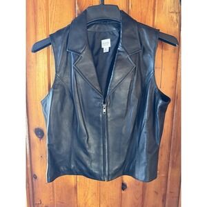 Vintage Women's Large Wilson's Black Leather 90s‎ Y2K Vest